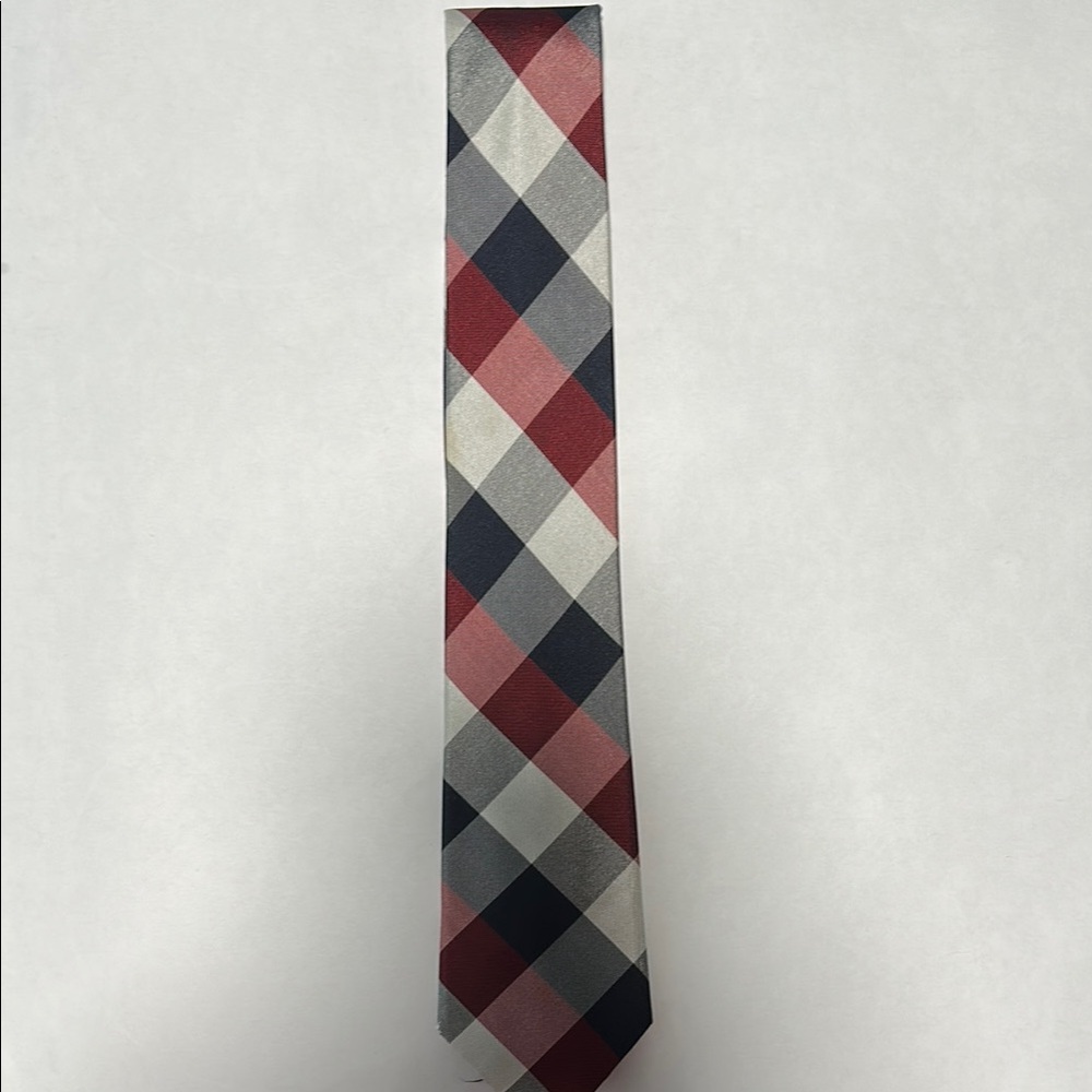 Men's Checkered Tie - Red, Black, Gray